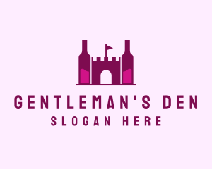 Wine Bottle Castle  logo design