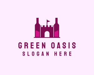 Wine Bottle Castle  logo design