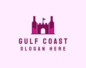 Wine Bottle Castle  logo design