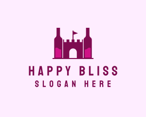 Wine Bottle Castle  logo design