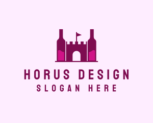 Wine Bottle Castle  logo design