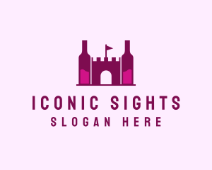 Wine Bottle Castle  logo design