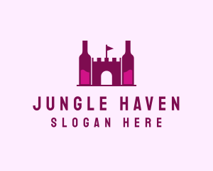 Wine Bottle Castle  logo design