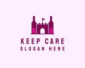 Wine Bottle Castle  logo design