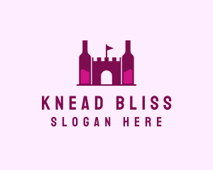 Wine Bottle Castle  logo design