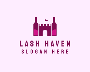 Wine Bottle Castle  logo design