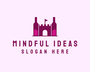 Wine Bottle Castle  logo design