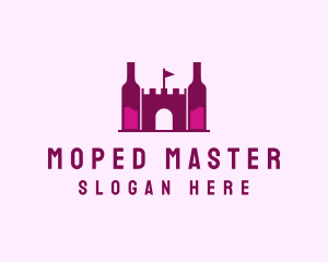 Wine Bottle Castle  logo design