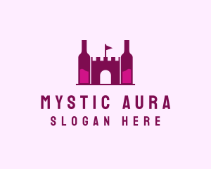 Wine Bottle Castle  logo design