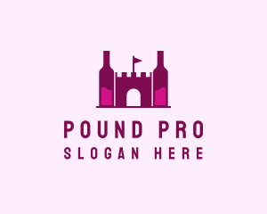 Wine Bottle Castle  logo design