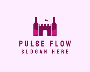 Wine Bottle Castle  logo design