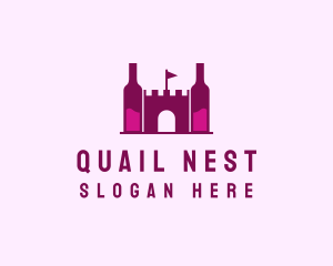 Wine Bottle Castle  logo design