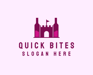 Wine Bottle Castle  logo design