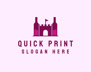 Wine Bottle Castle  logo design