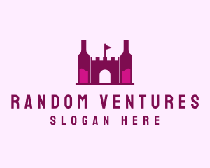 Wine Bottle Castle  logo design