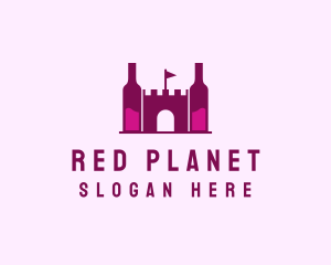 Wine Bottle Castle  logo design