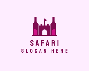 Wine Bottle Castle  logo design