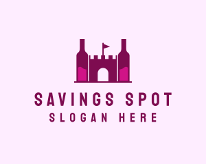 Wine Bottle Castle  logo design