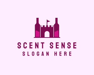 Wine Bottle Castle  logo design