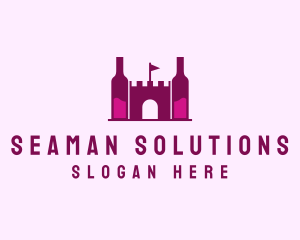 Wine Bottle Castle  logo design