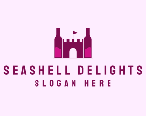 Wine Bottle Castle  logo design