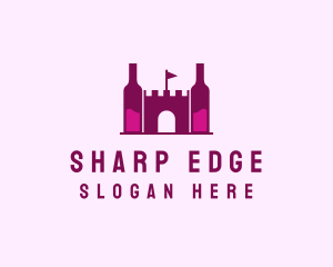 Wine Bottle Castle  logo design