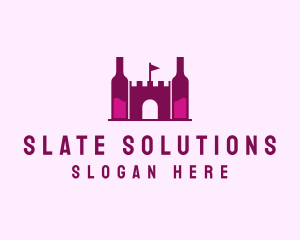 Wine Bottle Castle  logo design