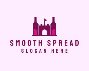 Wine Bottle Castle  logo design