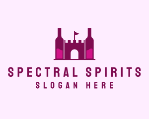 Wine Bottle Castle  logo design