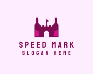 Wine Bottle Castle  logo design