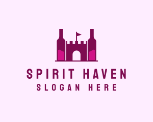 Distillery - Wine Bottle Castle logo design