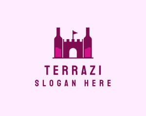 Wine Bottle Castle  logo design