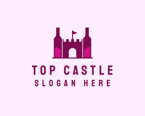 Wine Bottle Castle  logo design
