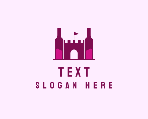 Wine Bottle Castle  logo design