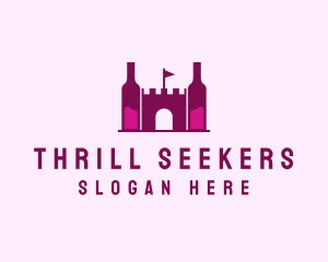 Wine Bottle Castle  logo design