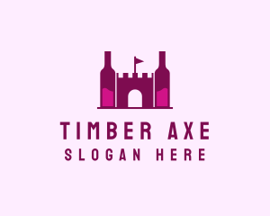 Wine Bottle Castle  logo design