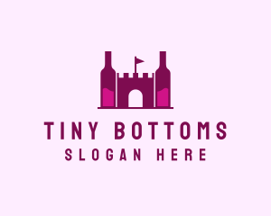 Wine Bottle Castle  logo design