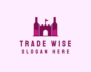 Wine Bottle Castle  logo design