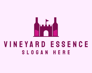 Wine Bottle Castle  logo design