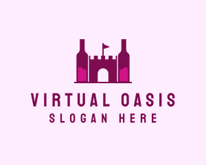 Wine Bottle Castle  logo design