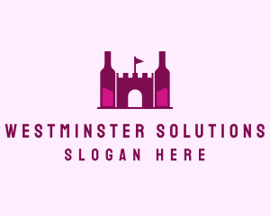 Wine Bottle Castle  logo design