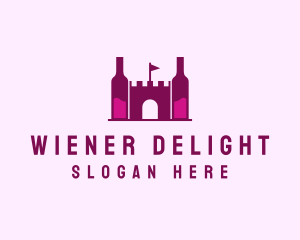 Wine Bottle Castle  logo design