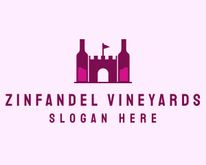 Wine Bottle Castle  logo design