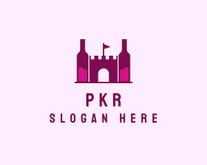 Wine Bottle Castle  logo design