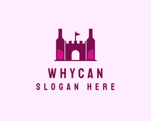 Medieval - Wine Bottle Castle logo design