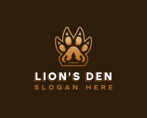 Lion Crown Paw logo design