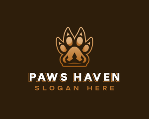 Lion Crown Paw logo design