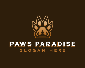 Lion Crown Paw logo design