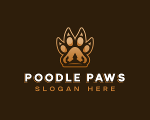 Lion Crown Paw logo design