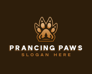 Lion Crown Paw logo design